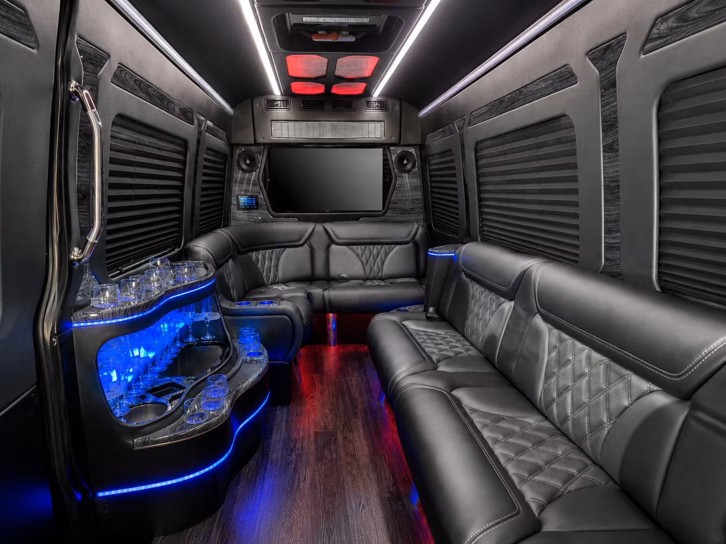 edmond 50 passenger party bus inside